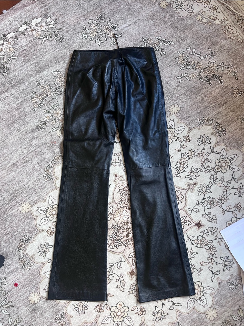 VINTAGE Naked Lambskin Barneys New York Black Straight-Leg Pants - Picture 8 of 8